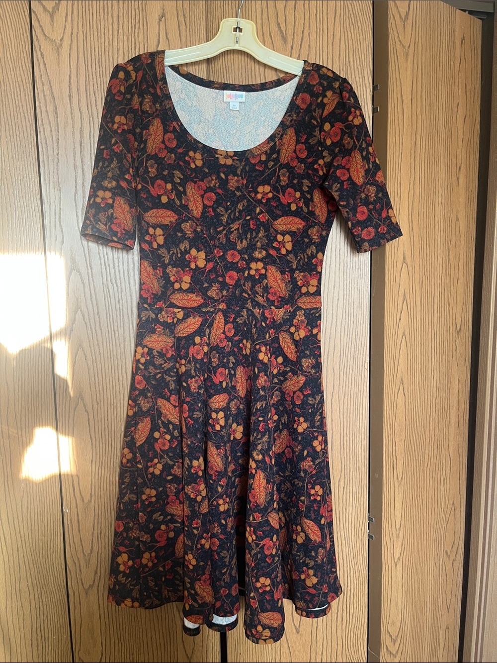 LuLaRoe Autumn Leaves Fit-and-Flare Dress